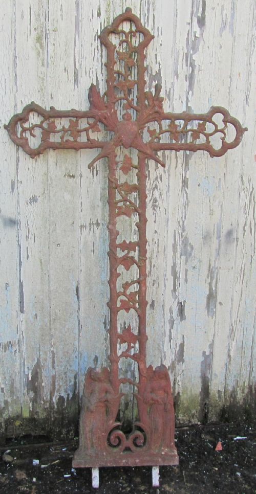 Large Architectural French Cast Iron Cross