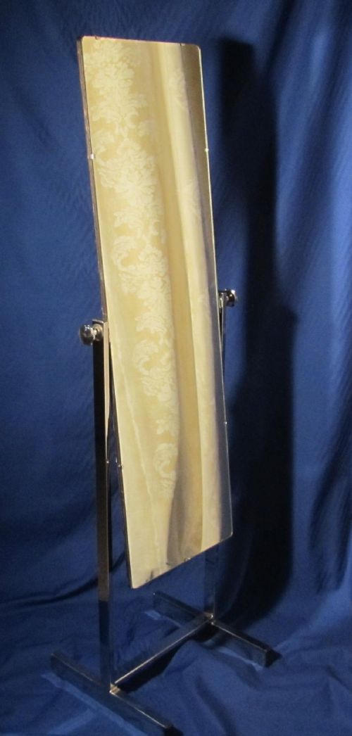 A Superb Art Deco Chrome Cheval Dressing Mirror