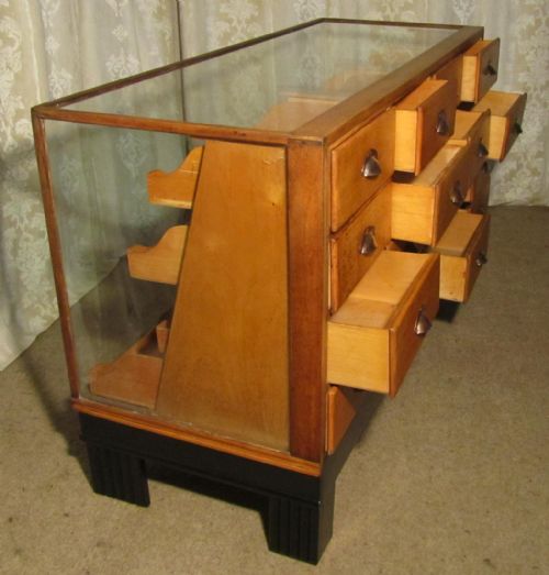 fig 1. Vintage Art Deco Haberdashery Shop Counter, Shop Display