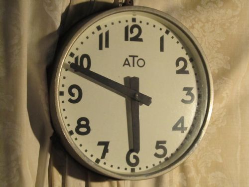 A Very Large French Ato Industrial Railway Wall Clock