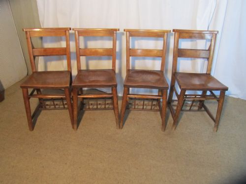 fig 2. Any Number of Victorian Beech & Elm Chapel Chairs