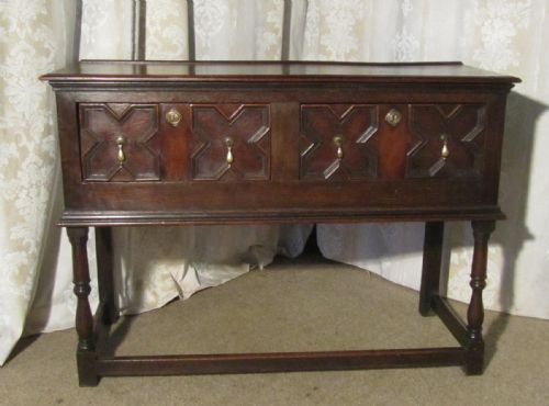 A Victorian Gothic Oak Cottage Dresser Base