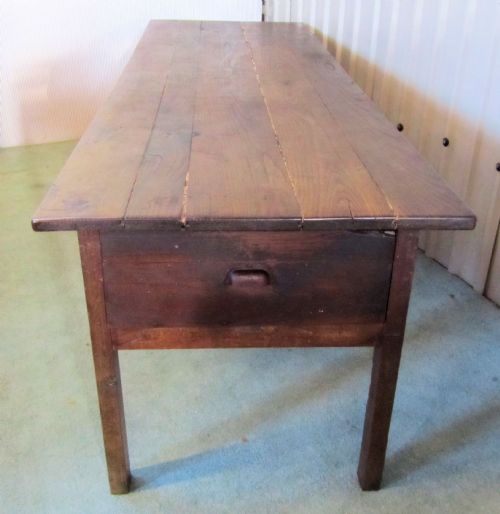 fig 1. LARGE FRENCH CHESTNUT FARMHOUSE KITCHEN TABLE