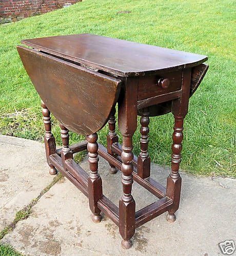 Period Oak Bobbin Turned Gate Leg Table