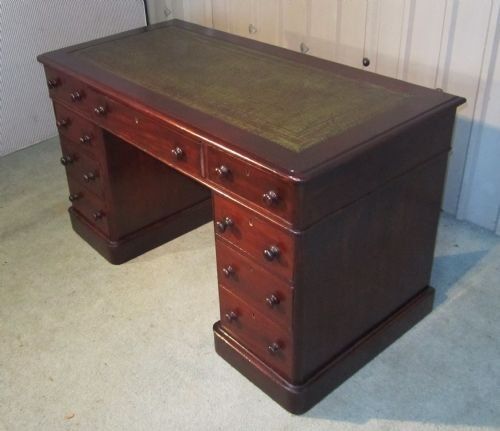 fig 1. Victorian Mahogany Pedestal Desk