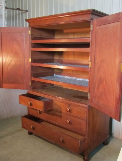 fig 1. A Victorian Flame Mahogany Linen Press