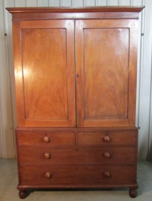 fig 2. A Victorian Flame Mahogany Linen Press
