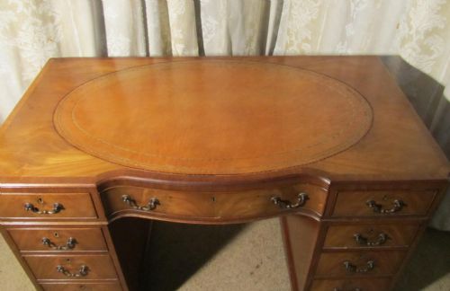 fig 1. Art Deco Walnut and Leather Odeon Style Pedestal desk