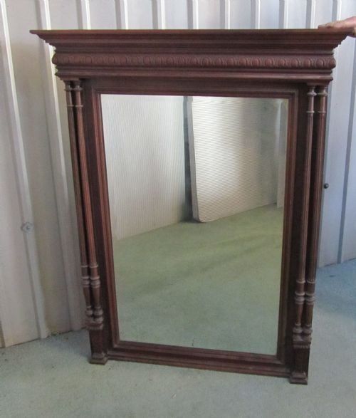 A Large French Carved Oak Wall Mirror