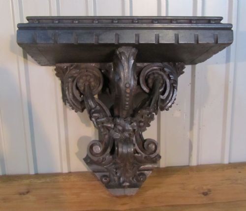 Very Large 18th Century Carved Gothic Oak Bracket