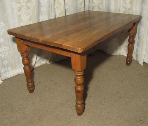 A Traditional  Scrub Top Pine Kitchen Table