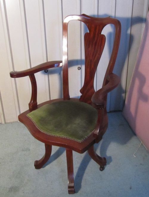 fig 1. Edwardian Queen Anne Style Swivel desk chair