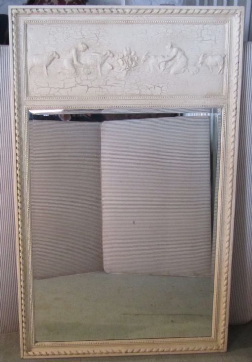 Large French Shabby Painted Wall Mirror
