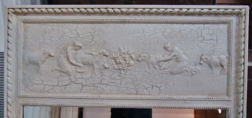 fig 1. Large French Shabby painted wall mirror