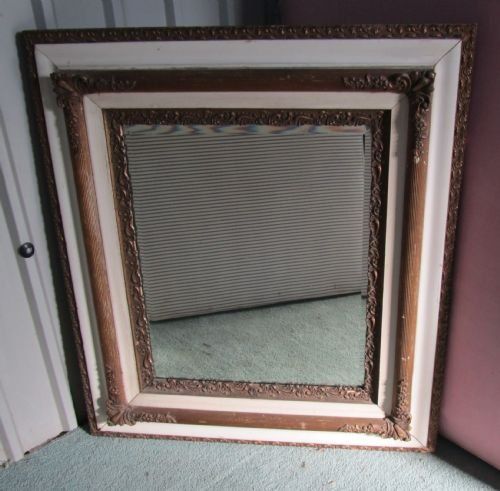 fig 1. Large Victorian Gilt and Shabby painted wall mirror