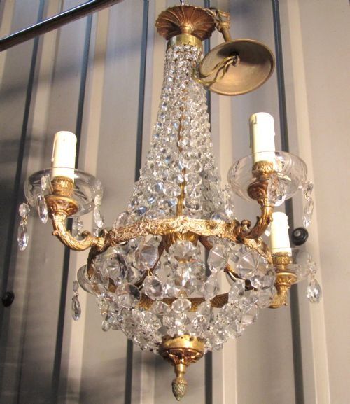 fig 1. French 4 light Empire style chandelier