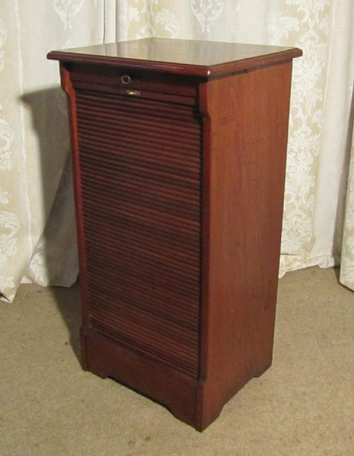 Mahogany Tambour Fronted Filing Cabinet