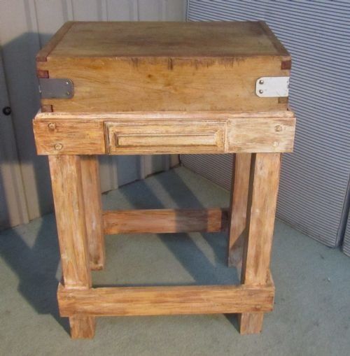 fig 1. A French Vintage Butchers Chopping Block