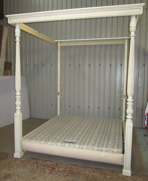 Large Heals Painted Mahogany Double Four Poster Bed
