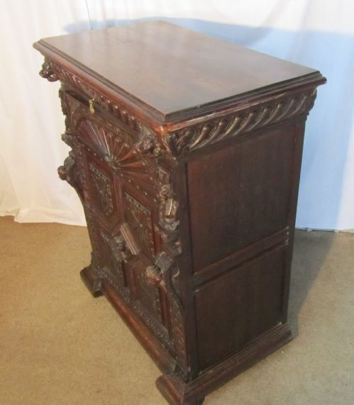 fig 1. 19th Century Carved Oak Cupboard