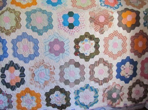 A Victorian Large Hand Made Patchwork Quilt