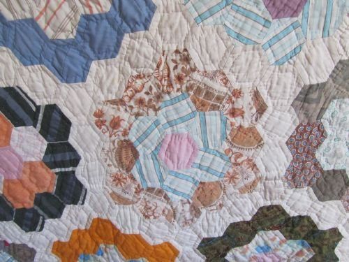fig 1. A Victorian Large Hand Made Patchwork Quilt