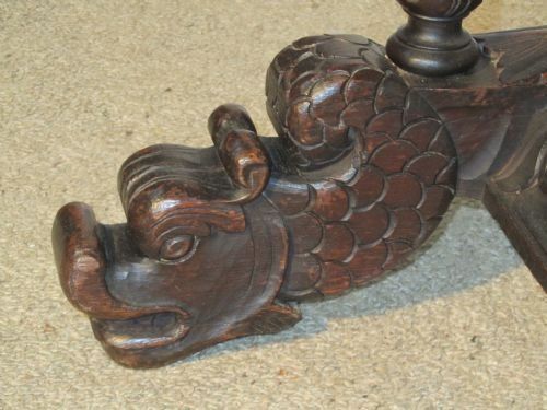fig 1. Victorian Green Man Carved Oak Hall or Centre Table