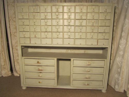 Large Painted Wine Bottle Rack, Card Index or Filing Cabinet