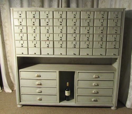 fig 2. Large Painted Wine Bottle Rack, card index or filing cabinet
