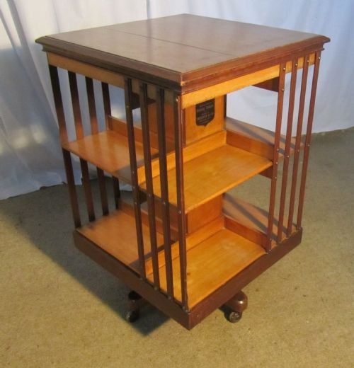 A Large Ash & Oak Revolving Bookcase