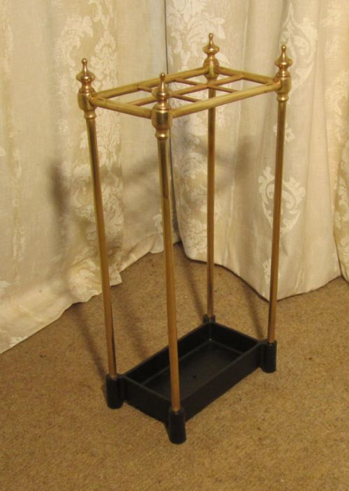 A Victorian Brass and Cast Iron Walking Stick Stand or Umbrella Stand