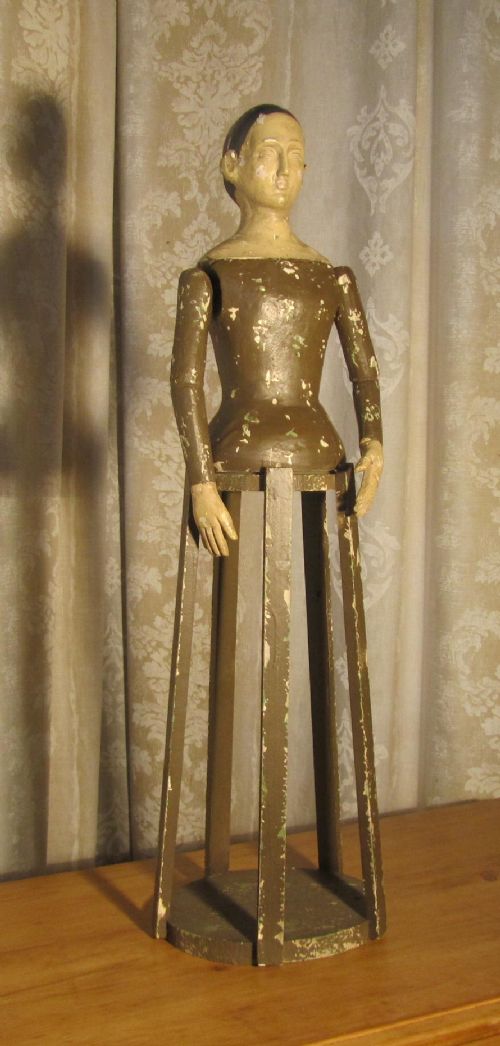A Large 19th Century Wooden Cage Doll,  Santos Doll from Southern France