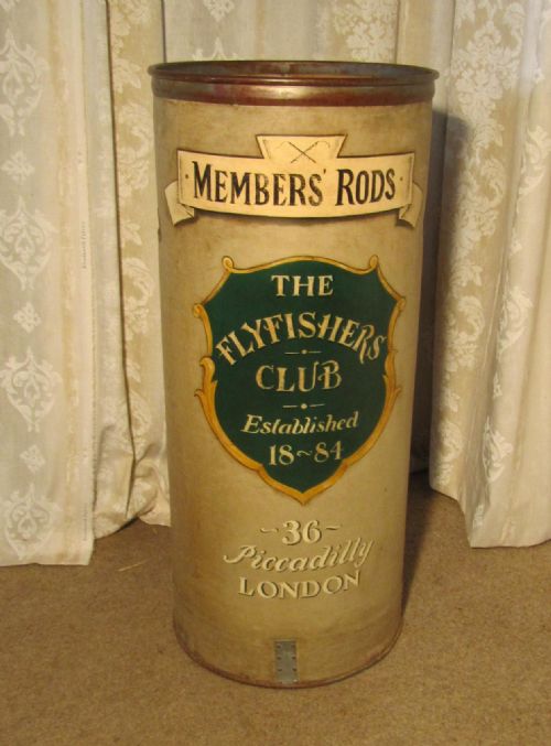 A Large Painted Fishing Rod Stand Drum Shop Display