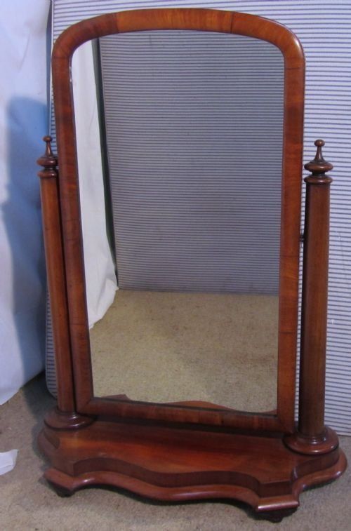 A Large Victorian Mahogany Toilet or Cheval Mirror Dated 1866