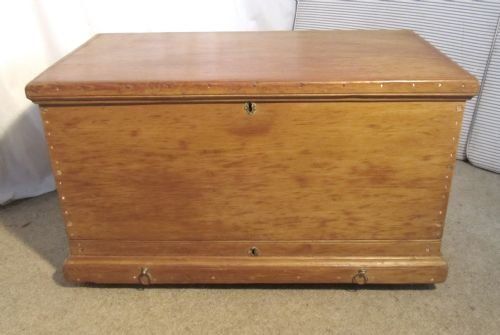 Large Heavy Solid Pine Victorian Mule Chest