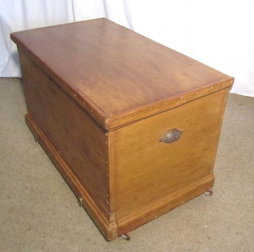 fig 1. Large Heavy Solid Pine Victorian Mule Chest