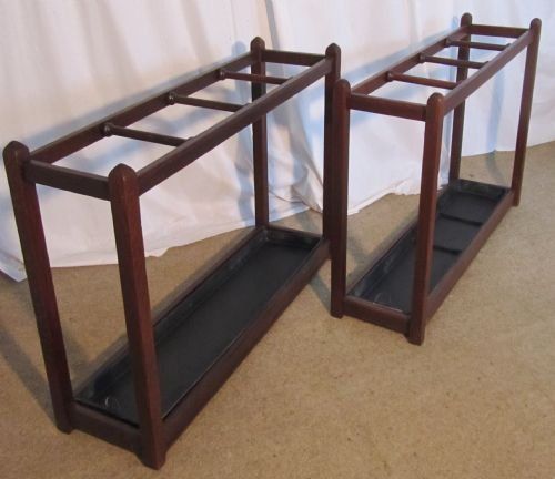 A Pair of Large Oak Stick or Umbrella Hall Stands