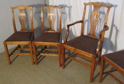 fig 1. A Set of 5 Victorian Chippendale Country Dining Chairs, 4 single and 1 Carver Chair
