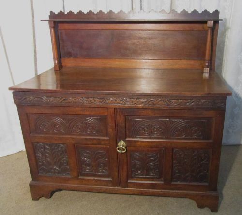 19th Century Carved Gothic Oak Dresser