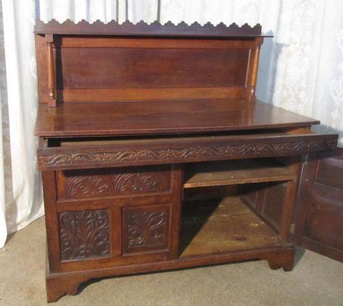 fig 1. 19th Century Carved Gothic Oak Dresser