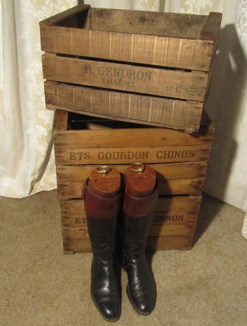 Pair of Gentleman’s Antique Leather Riding Boots with Trees
