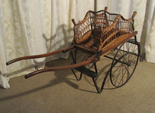 fig 1. A Rare French 2 Seat Childs Carriage, Dog Cart