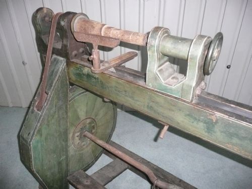 fig 1. Large Victorian Painted Wood Turning Lathe