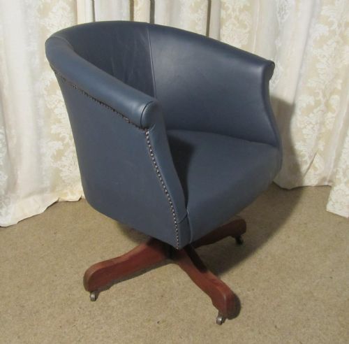 fig 1. Art Deco Leather Tub Swivelling Office Desk Chair