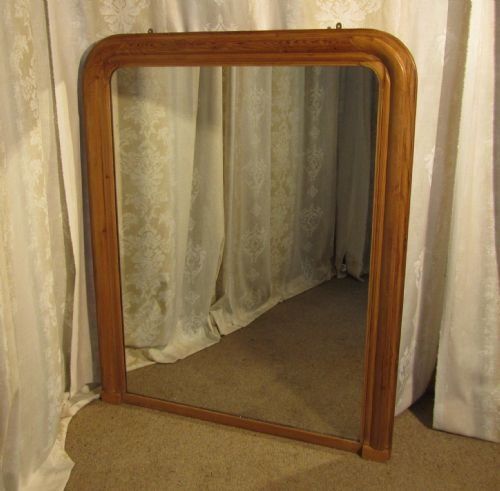 Large French 19th Century Louis Philippe Pine Wall Mirror