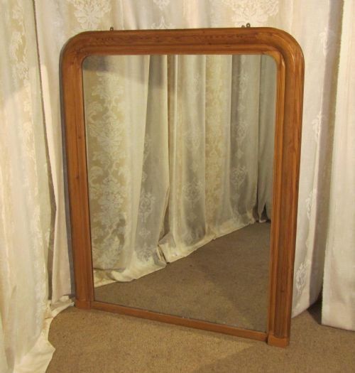 fig 1. Large French 19th Century Louis Philippe Pine Wall Mirror