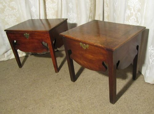 A Pair of Georgian Mahogany Bed Side or Occasional Tables