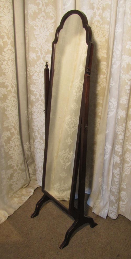 fig 1. Edwardian Mahogany Adam Cheval Mirror