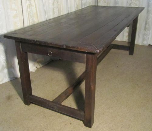 Large Old French Rustic Farmhouse Table