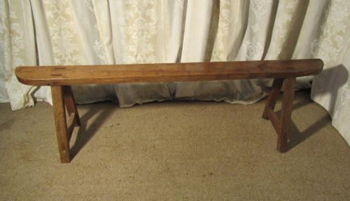 fig 1. A French Rustic Cherry Wood Farmhouse Harvest Bench